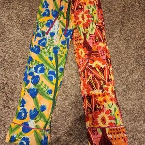 Anthropologie Raqiya Patchwork Floral Pants XS Boho Elastic Waist Drawstring